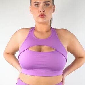 Savage X Fenty Hotline Medium-Impact Sports Bra Womens 3X Purple Mist Workout